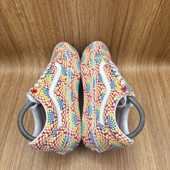 VANS Old Skool Platform Pride Multi Rainbow White Checker Women 8 Men 6.5 - Picture 5 of 8